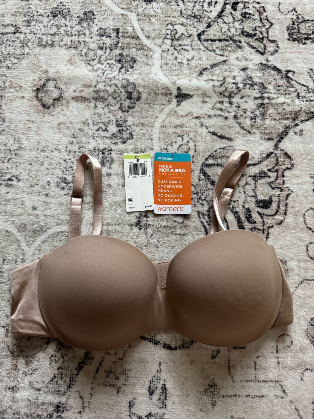 Warner's Taupe Convertible Strapless Bra